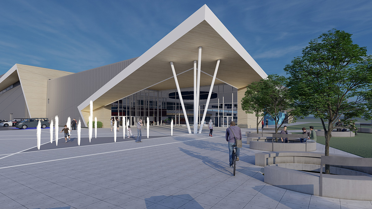 Complexe sportif 27 Perspective avant gauche sorel tracy