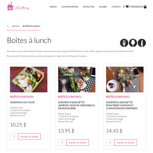 Boites à lunch - achat en ligne - Audrey Traiteur