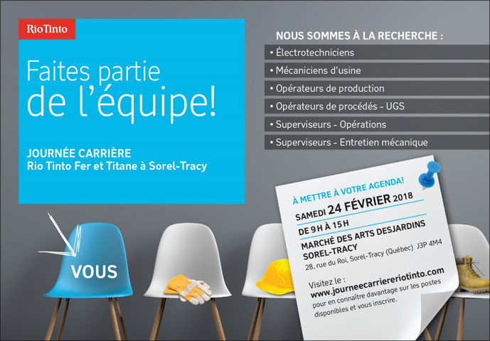 RioTinto recrutement soreltracyetcie 2