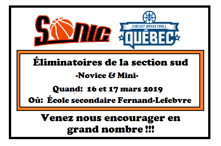 eliminatoires sonic Sorel tracy et cie